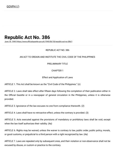 exemption from the provisions of article 567 of the civil code|REPUBLIC ACT NO. 386 .